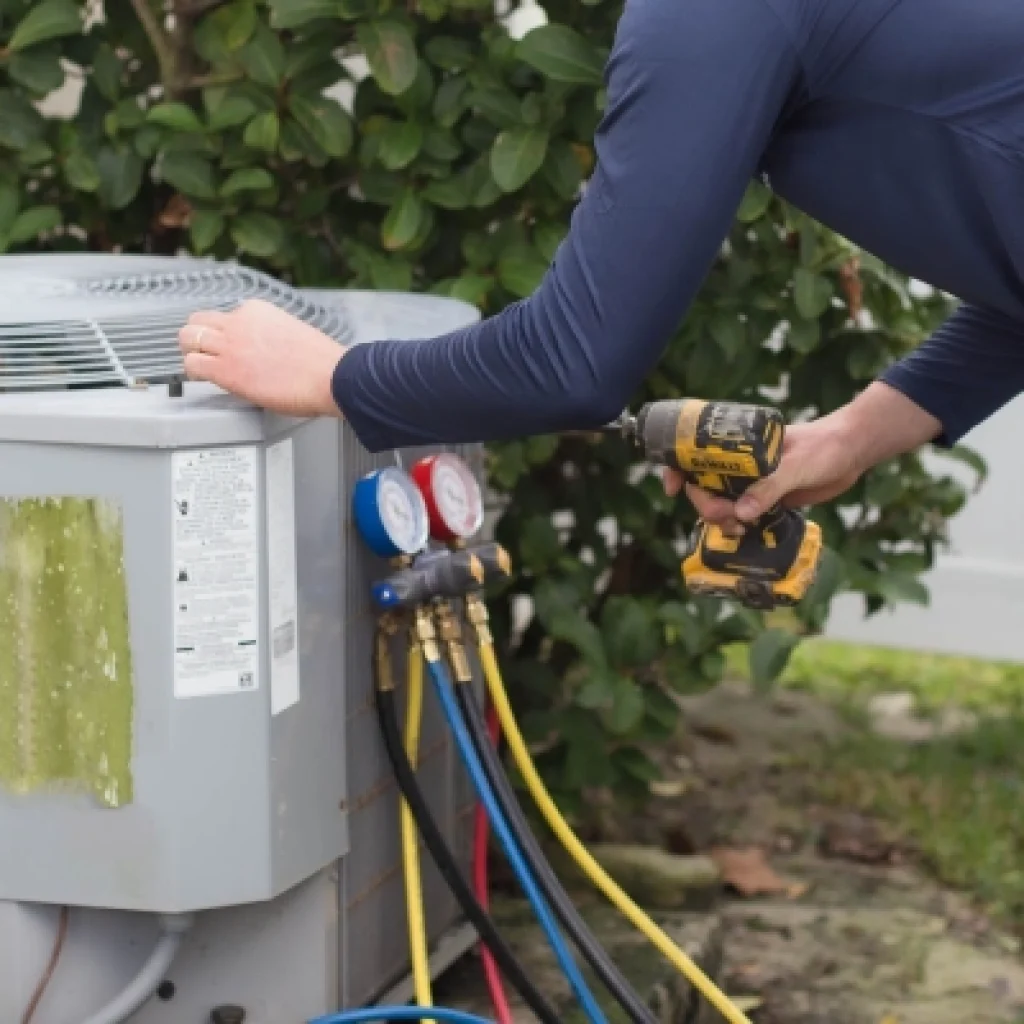 fp-mechanical-residential-hvac-service-technician-troubleshooting-airflow-and-thermostat FP Mechanical residential HVAC service technician troubleshooting airflow and thermostat