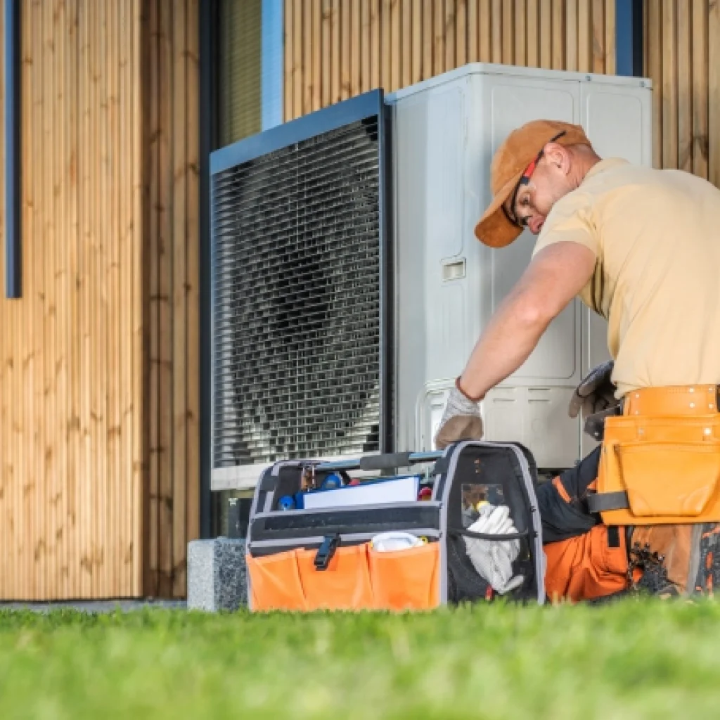 Residential HVAC unit serviced by FP Mechanical in Fredericksburg VA